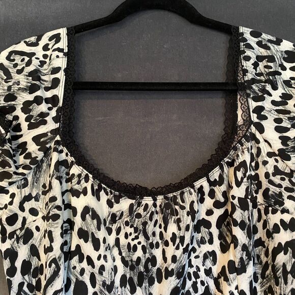 Switchblade Stiletto XXL Leopard Print Dress - Black & White, Rockabilly Bodycon - Picture 2 of 7